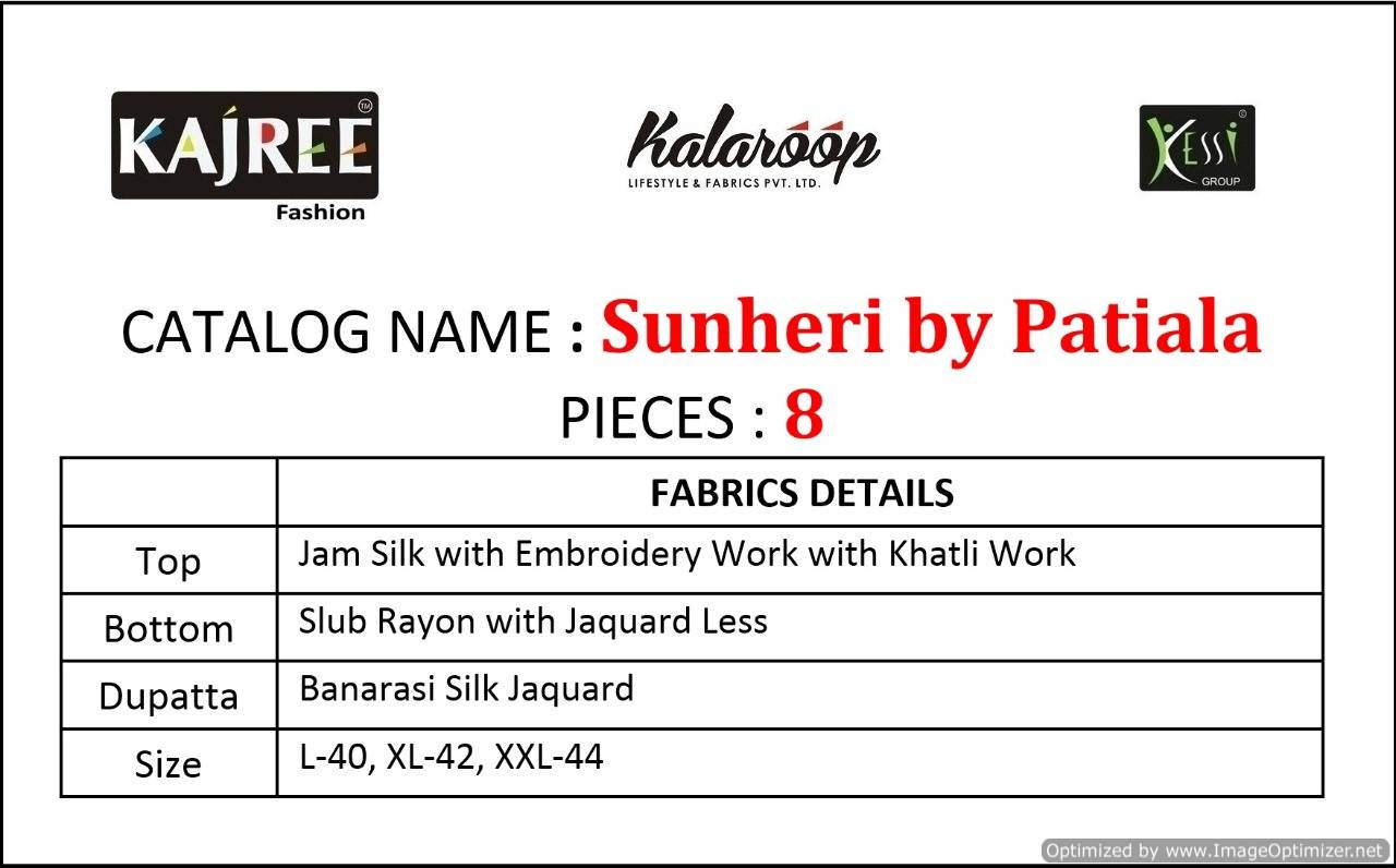 Kalaroop Present Sunheri By Patiala Ready Made Collection