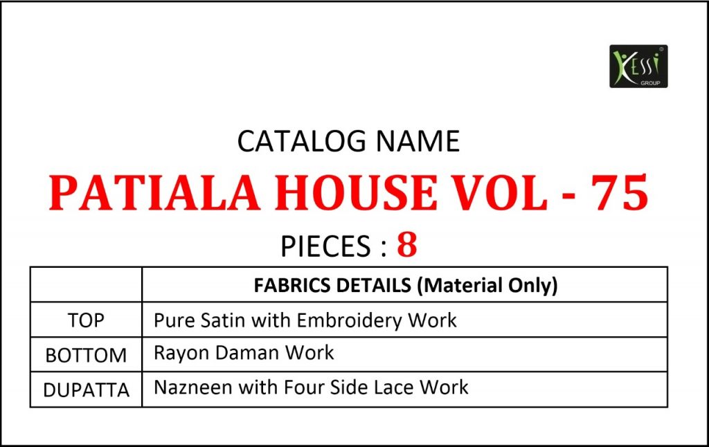 Kessi Present Patiala House Vol 75 Dress Material Catalogue