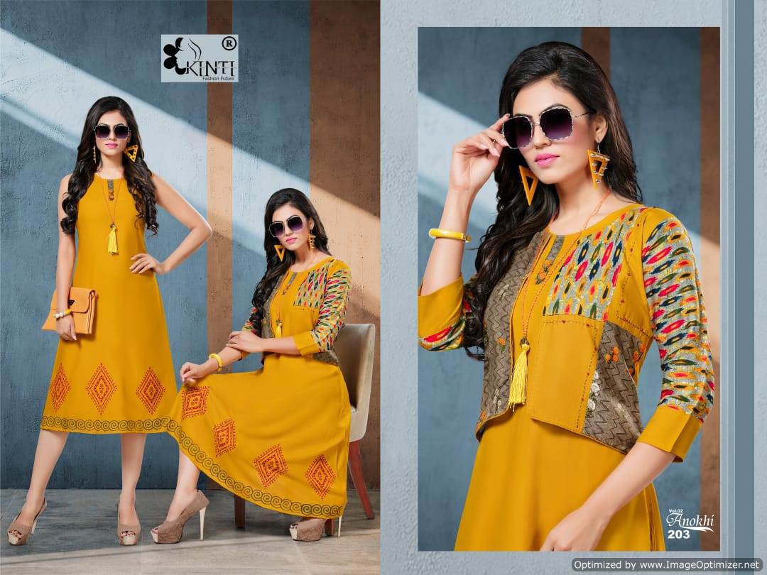 Kinti Present Anokhi Vol 2 Jacket Style Kurtis Catalogue
