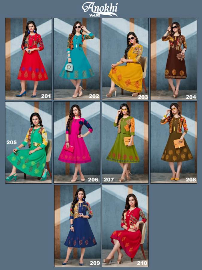 Kinti Present Anokhi Vol 2 Jacket Style Kurtis Catalogue