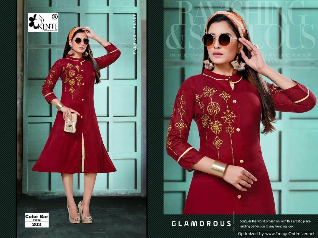 Kinti By Colorbar 2 Rayon Slub Printed Short Kurti