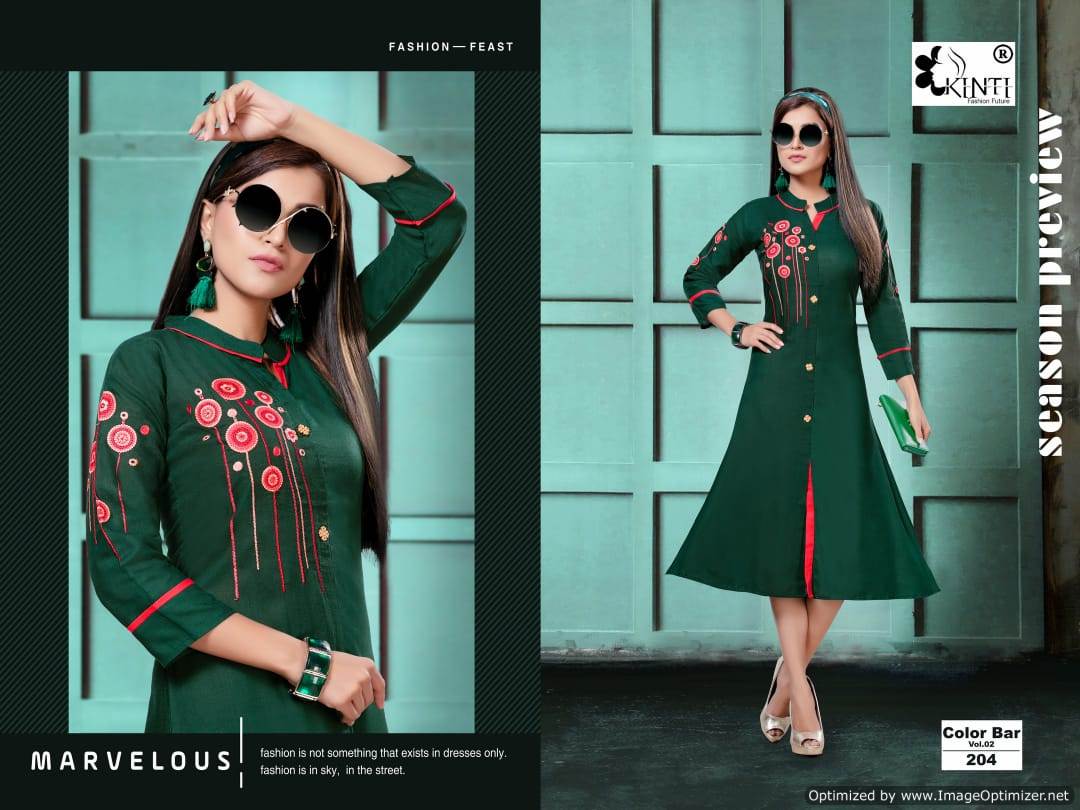 Kinti By Colorbar 2 Rayon Slub Printed Short Kurti