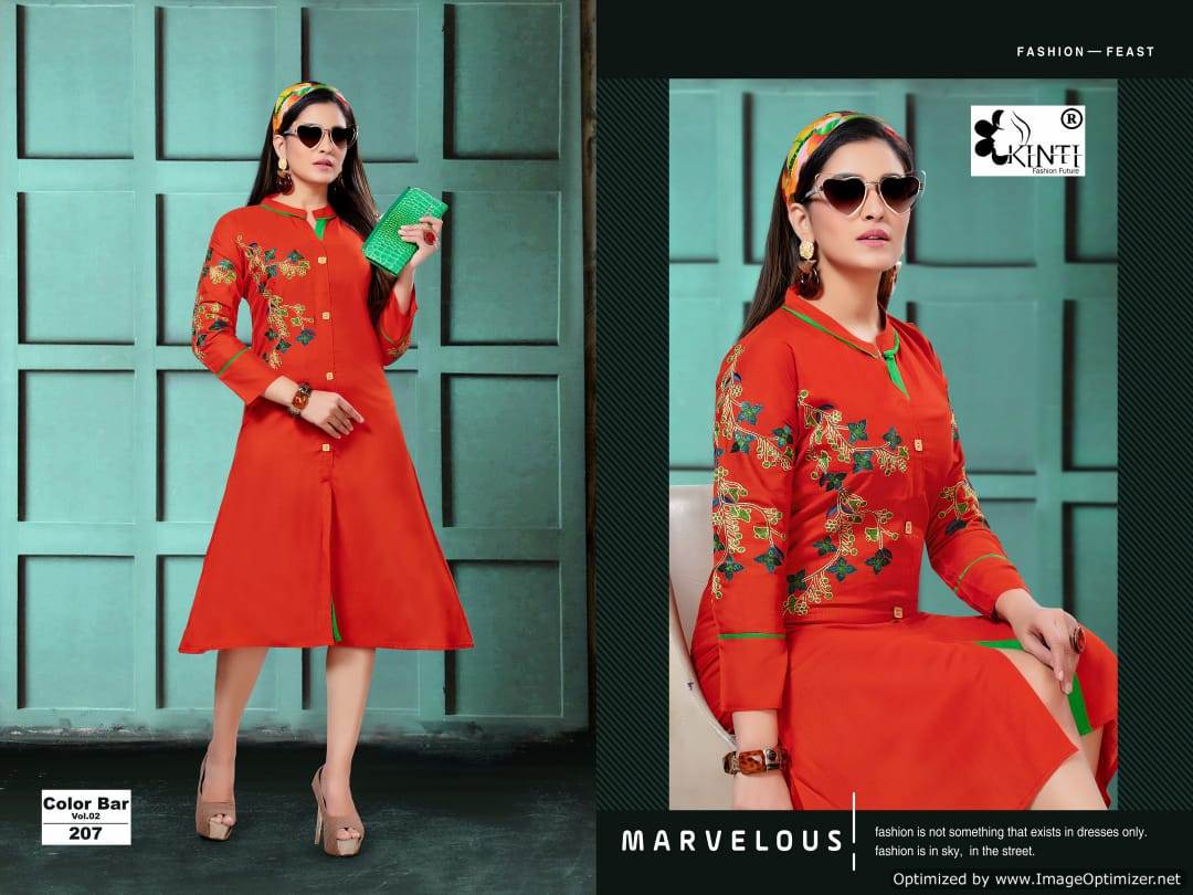 Kinti By Colorbar 2 Rayon Slub Printed Short Kurti