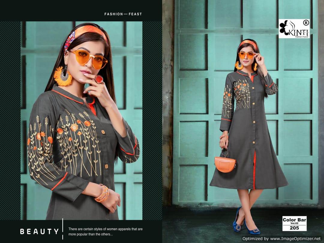 Kinti By Colorbar 2 Rayon Slub Printed Short Kurti
