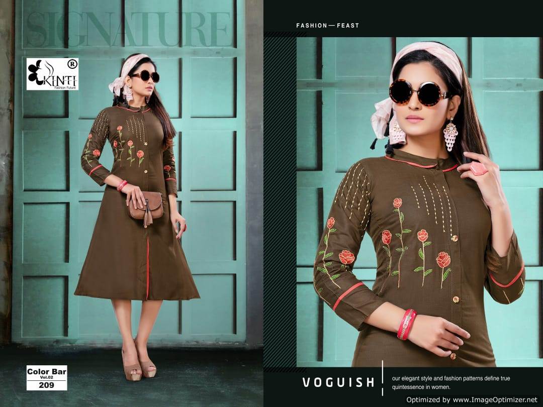 Kinti By Colorbar 2 Rayon Slub Printed Short Kurti