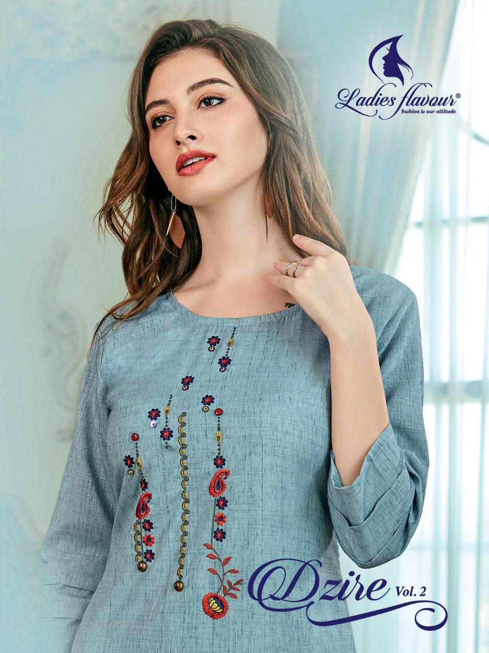 Ladies Flavour Present Dzire Vol 2 Kurtis With Bottom Catalogue