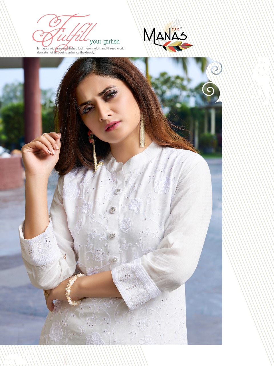 Manas  Present Lucknowi Kurtis Catalogue