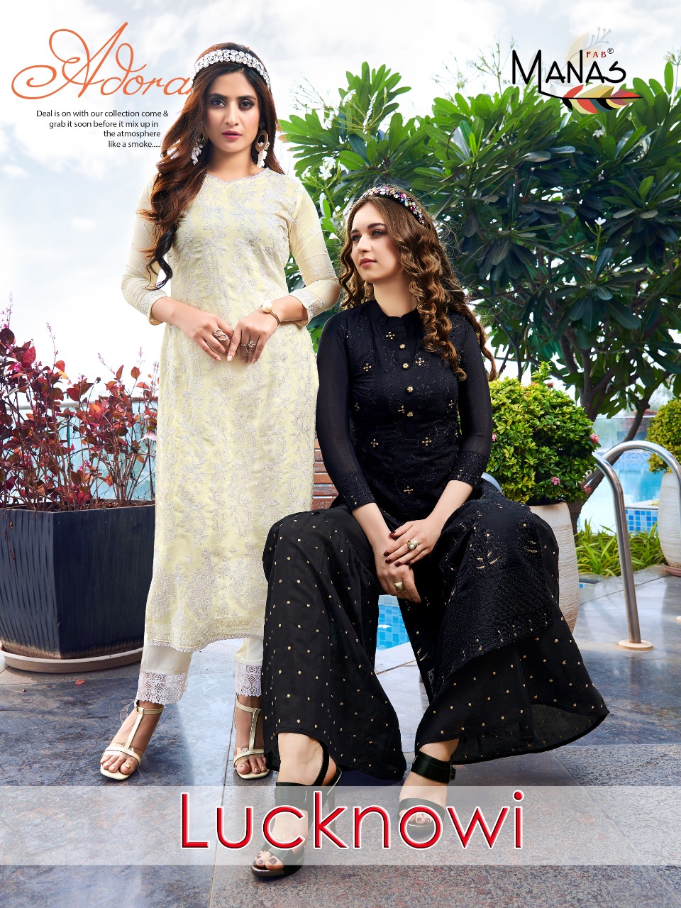 Manas  Present Lucknowi Kurtis Catalogue
