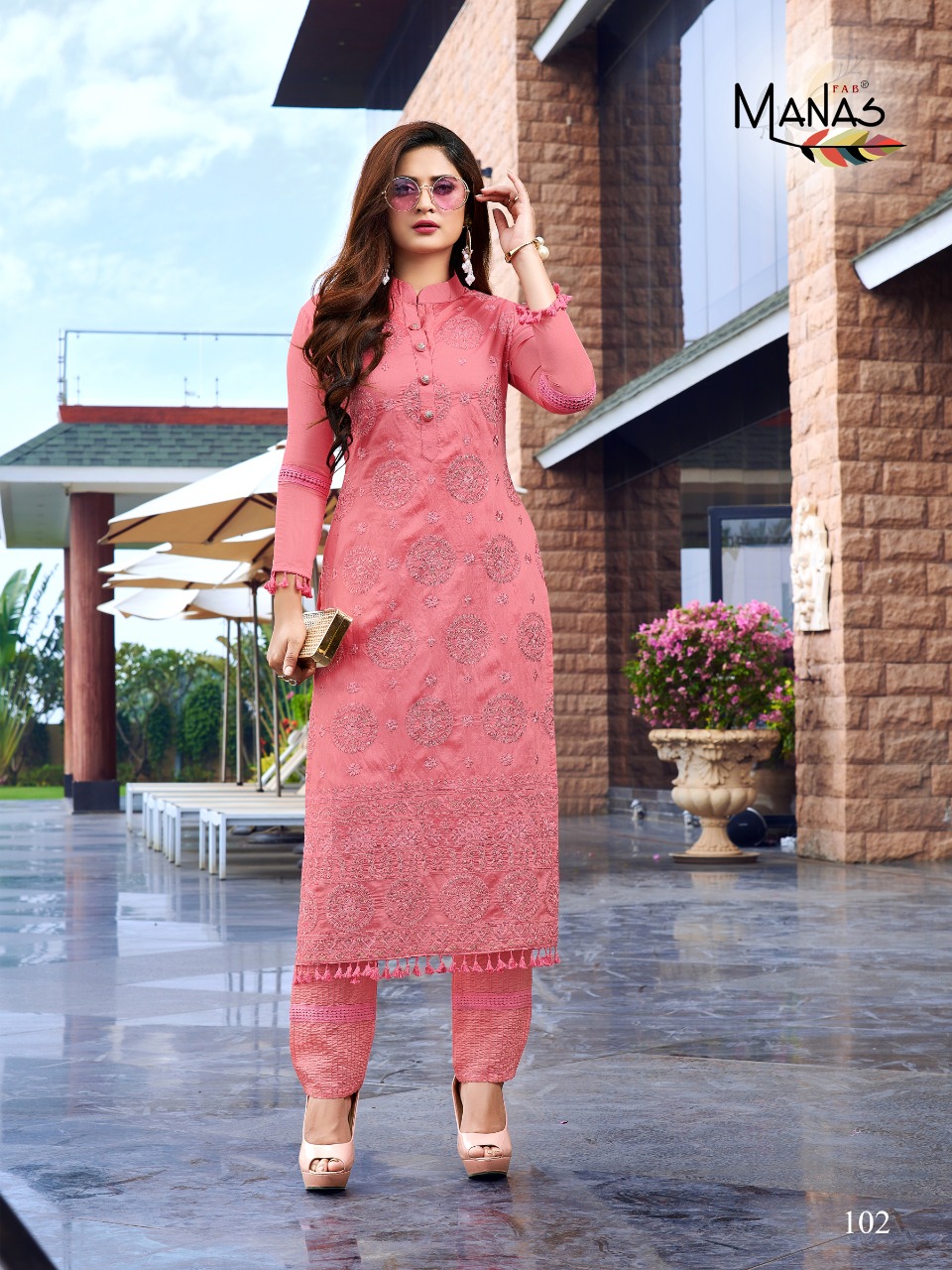Manas  Present Lucknowi Kurtis Catalogue
