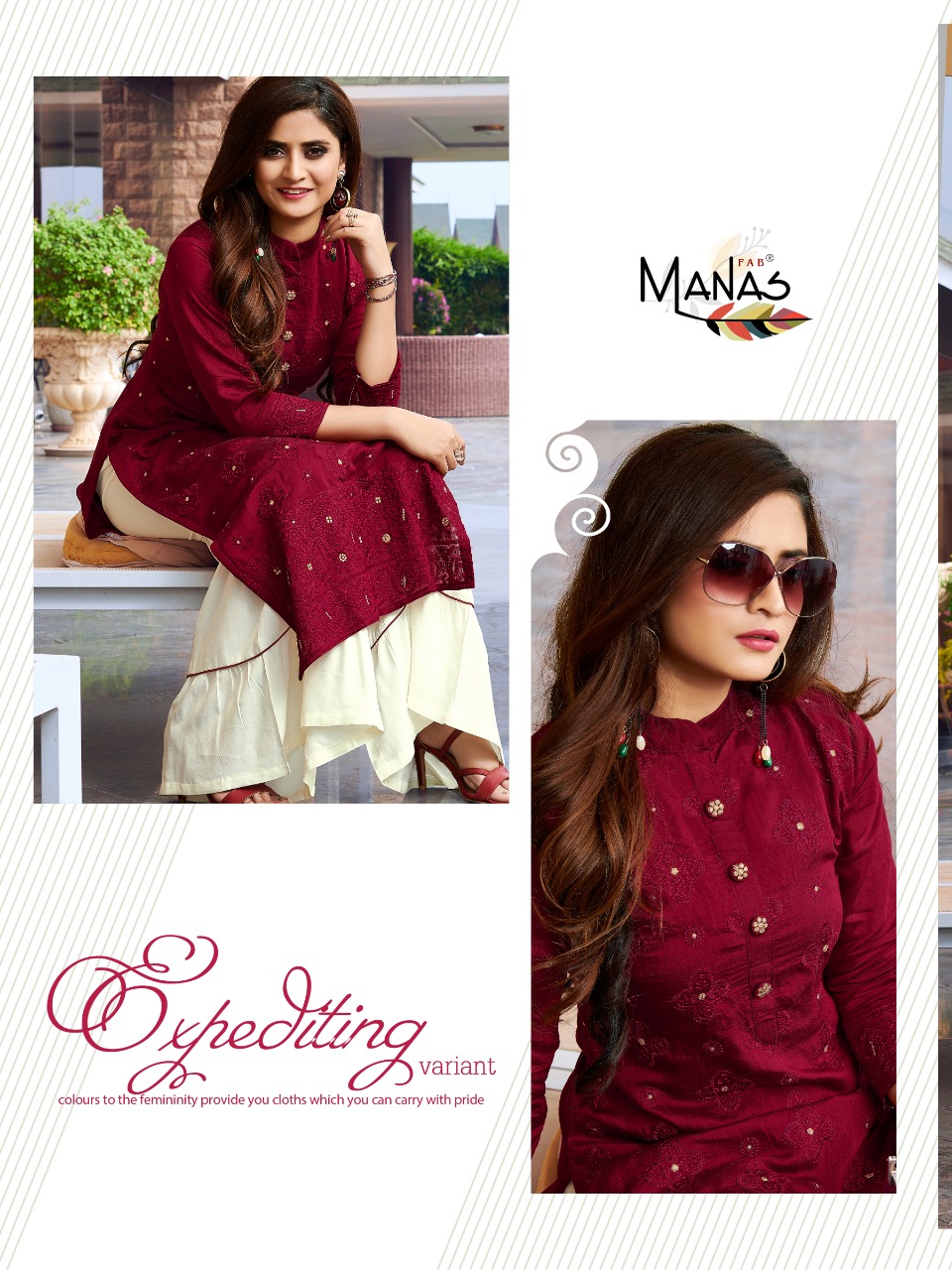 Manas  Present Lucknowi Kurtis Catalogue