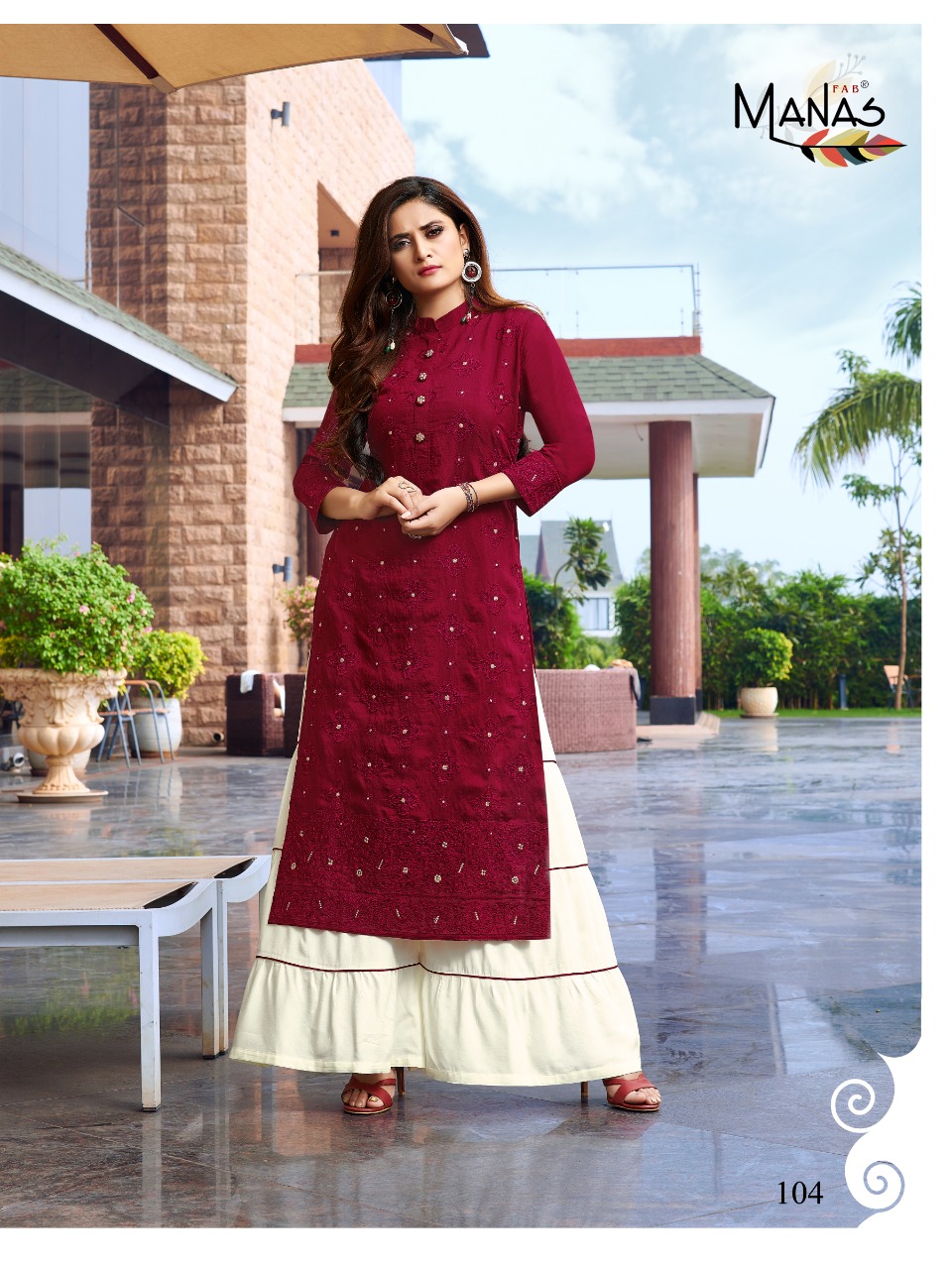 Manas  Present Lucknowi Kurtis Catalogue