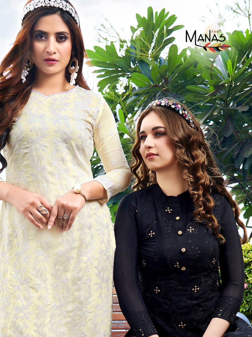 Manas  Present Lucknowi Kurtis Catalogue