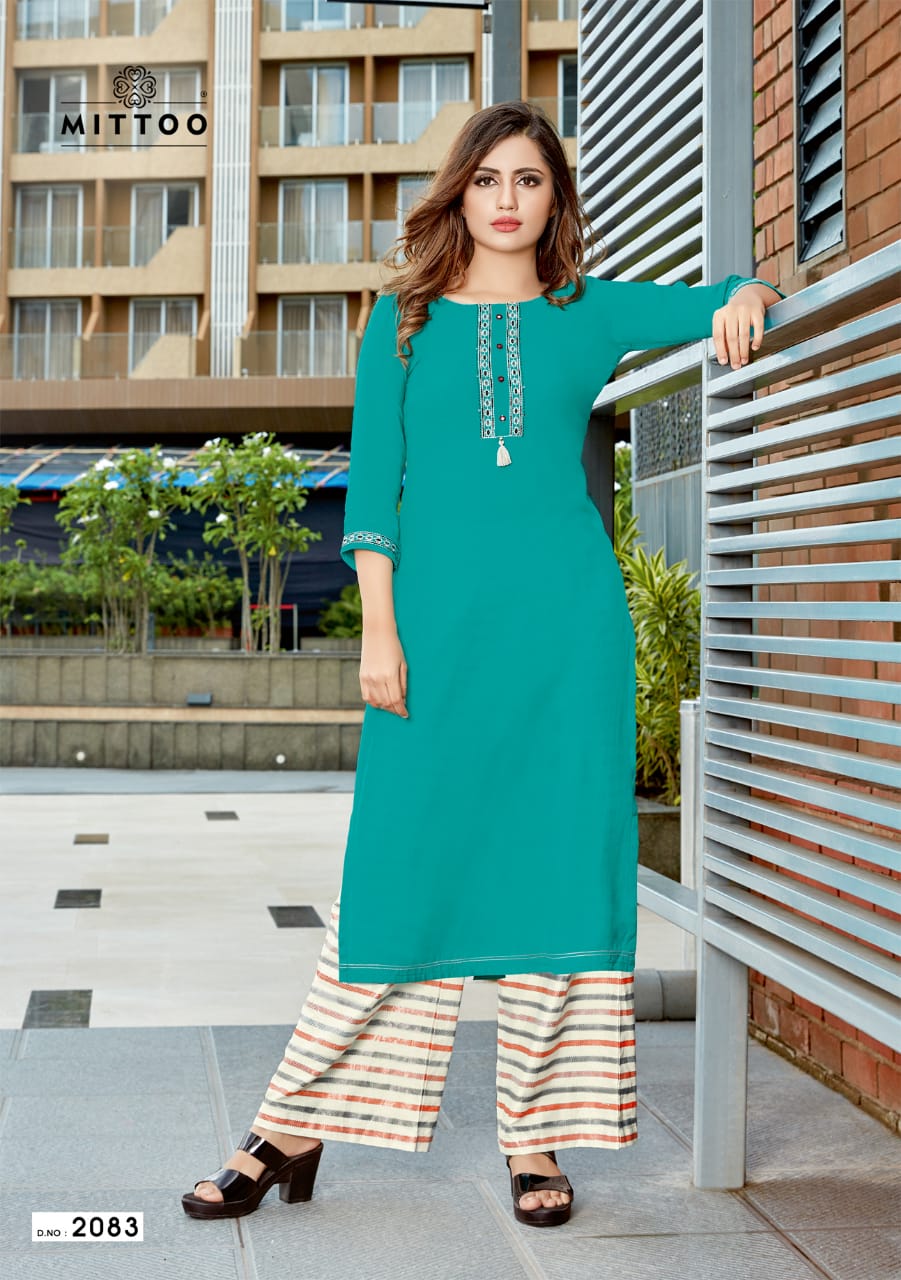Mittoo Present Panghat Vol 12 Kurtis With Plazzo Catalogue