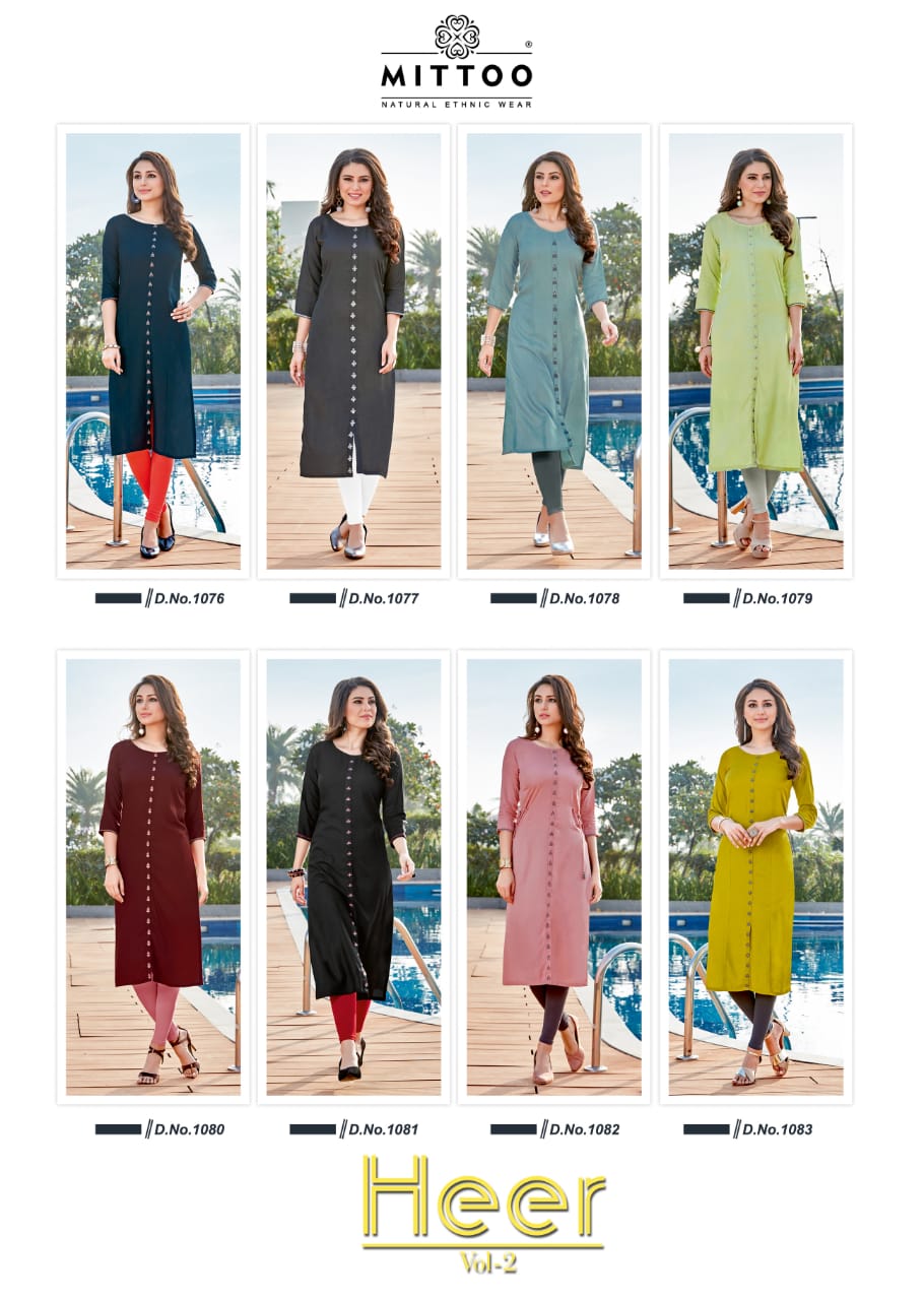Mittoo Present Heer Vol 2 Kurtis Catalogue Discount 2%