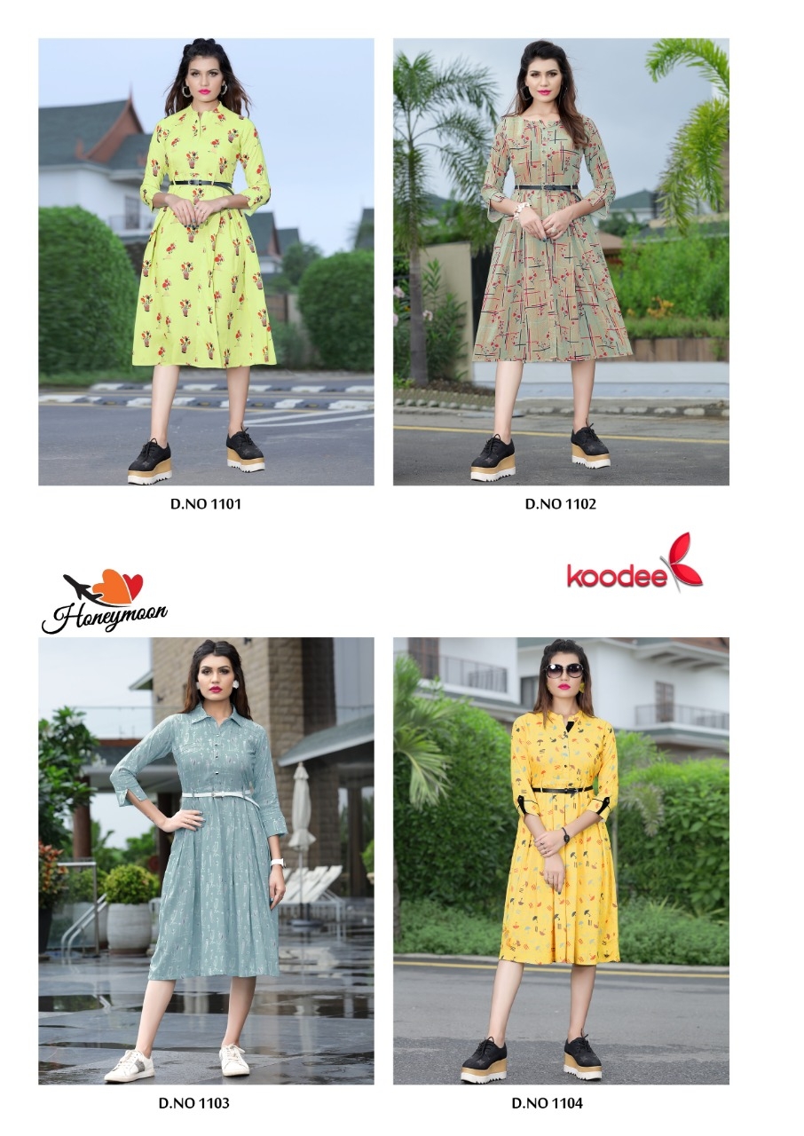 Koodee Present Honeymoon Festival  Wear Kurtis Collection