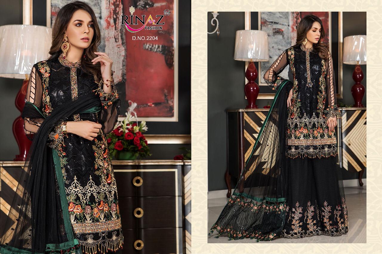 Rinaz Present Maryams Gold Pakistani Suit Collection.