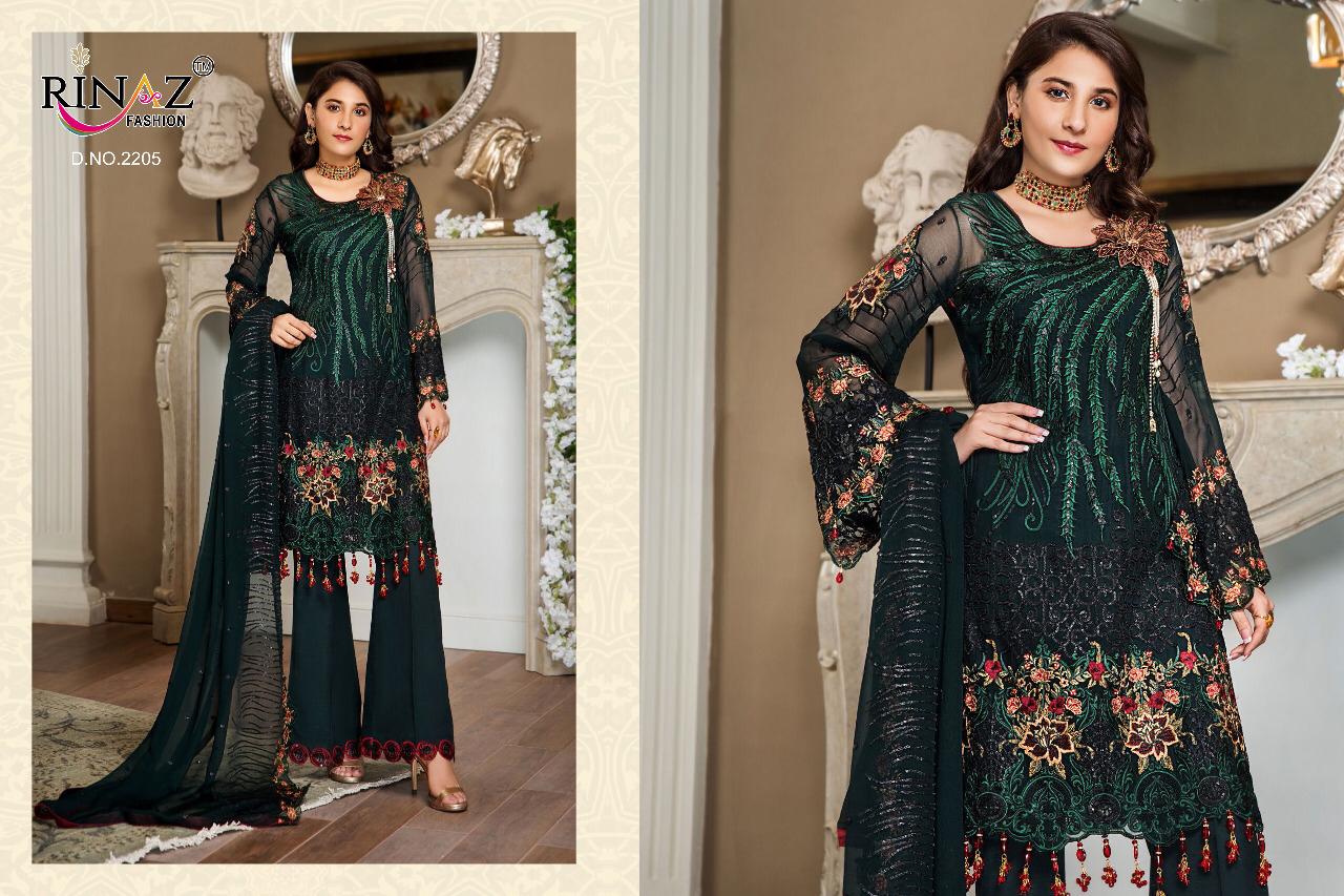 Rinaz Present Maryams Gold Pakistani Suit Collection.