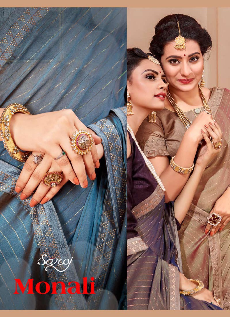 Saroj  Present Monali Festival Wear Sarees Catalogue