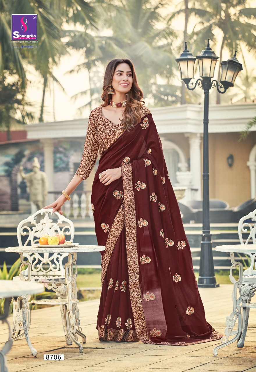 Shangrila Present Delight Weeding Wear Saress Catalogue
