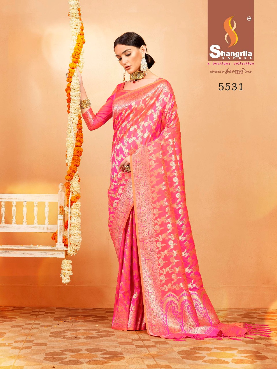 Shangrila Present Banarasi Zari Sarees Catalogue