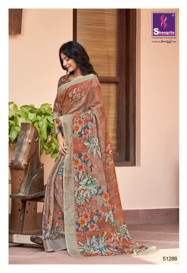 Shangrila Present Digital Linen Vol 3 Saree Catalogue