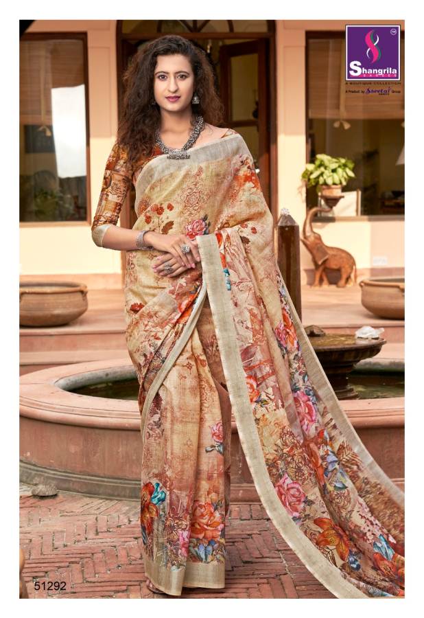 Shangrila Present Digital Linen Vol 3 Saree Catalogue