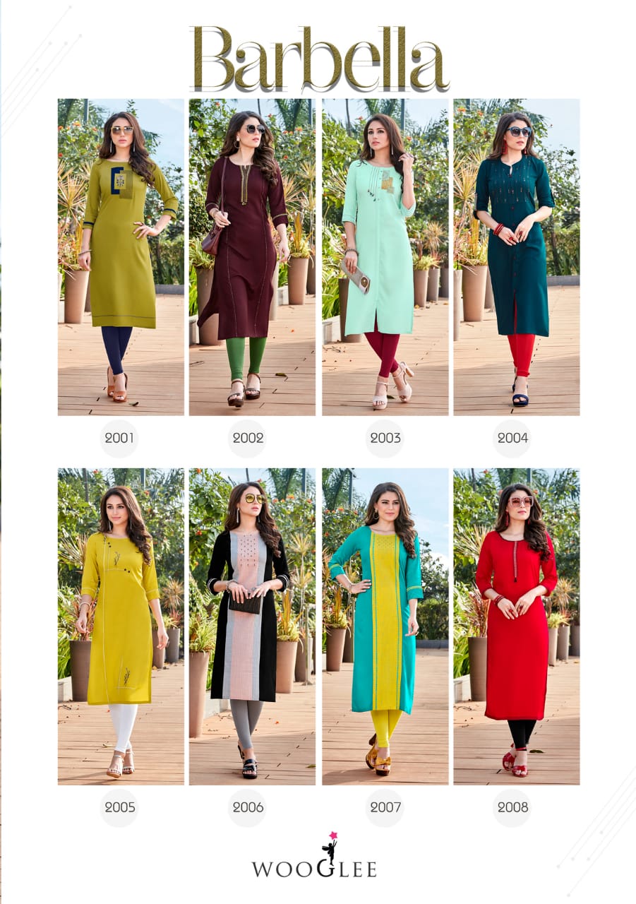 Wooglee Present Barbella Kurtis Catalogue