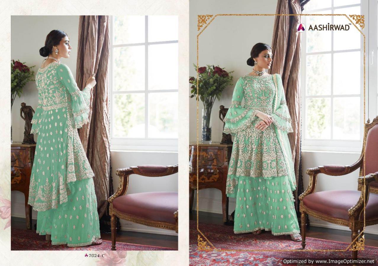 Aashirwad Present Premium Sharara Gold Salwar Suits Collection.