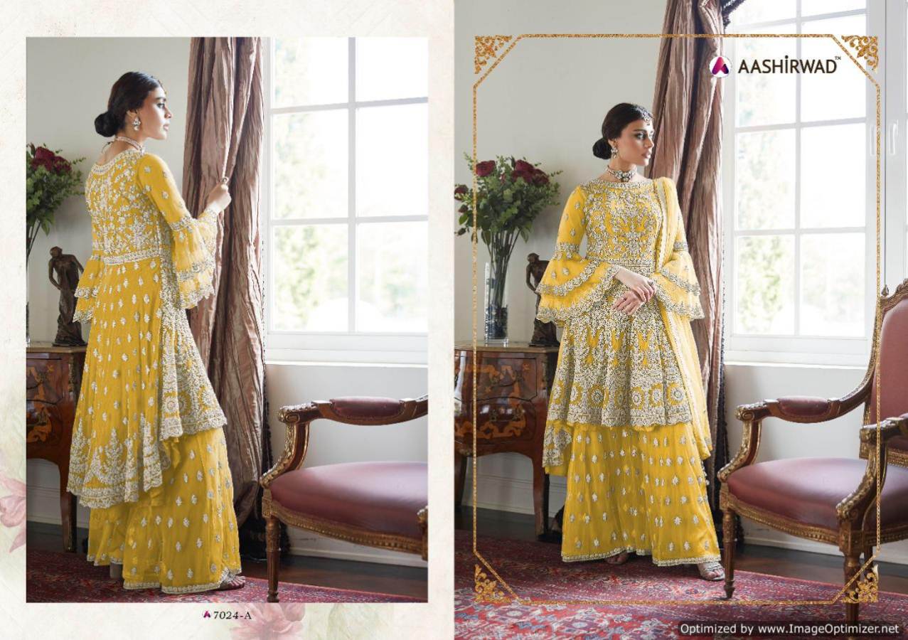 Aashirwad Present Premium Sharara Gold Salwar Suits Collection.