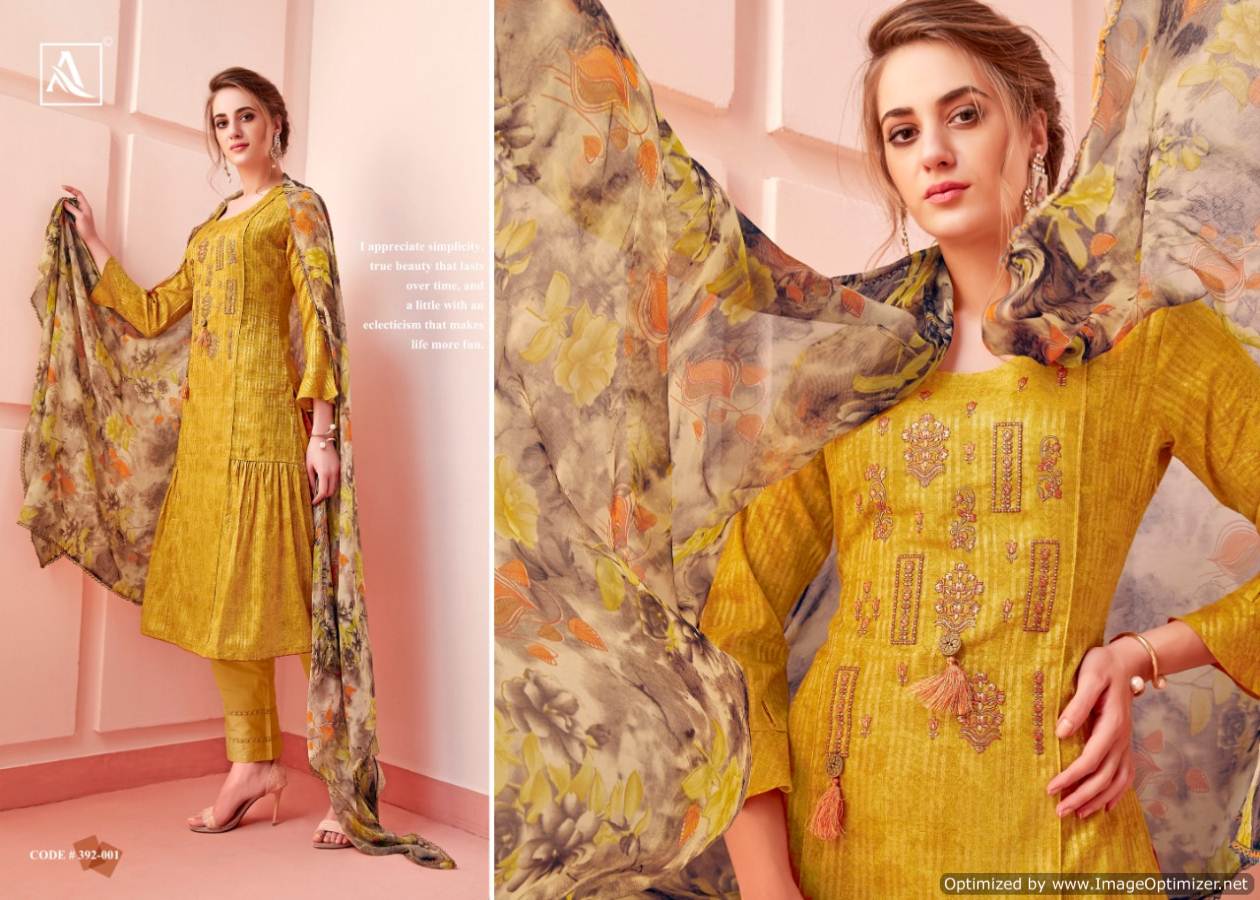 Alok Present Miraki Pure Cotton Designer Dress Material