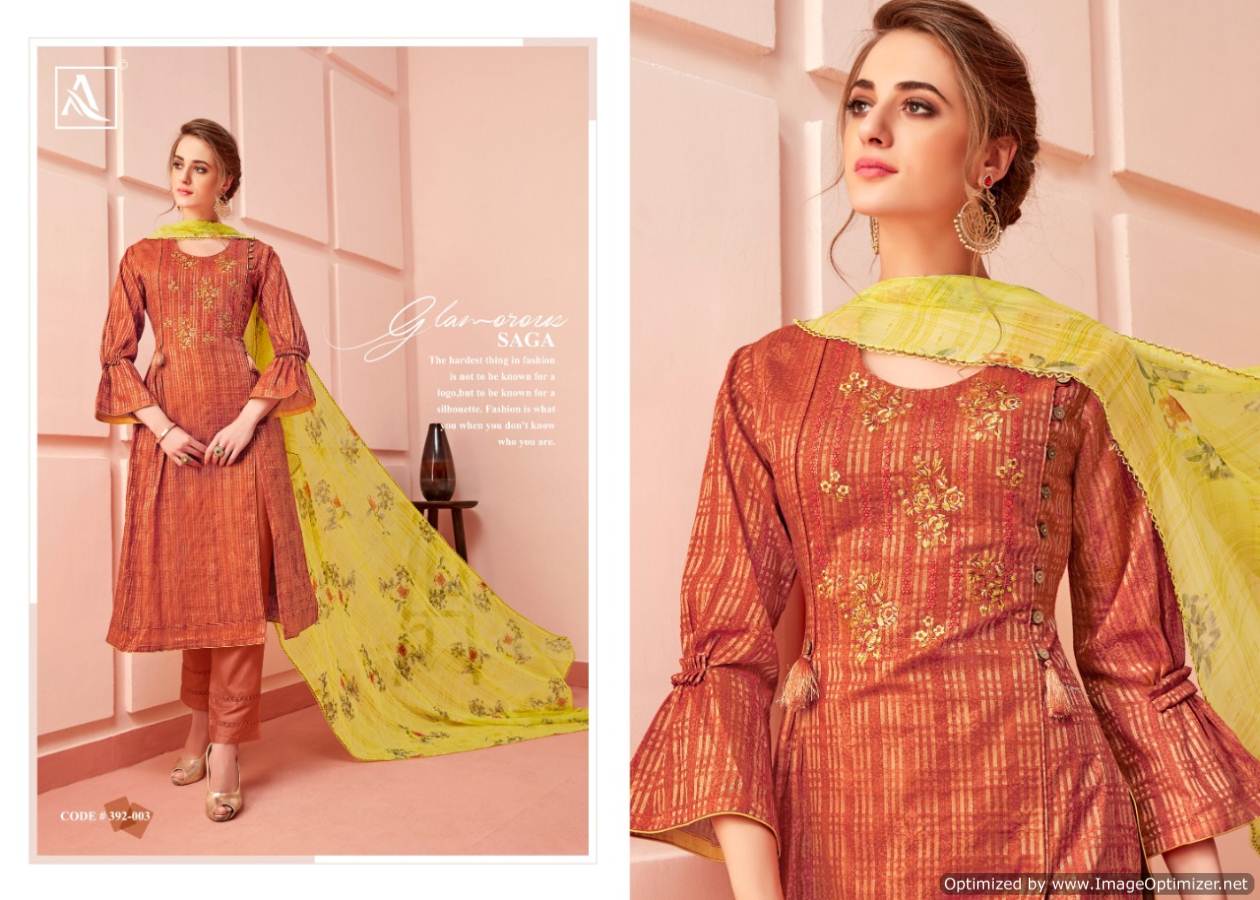 Alok Present Miraki Pure Cotton Designer Dress Material