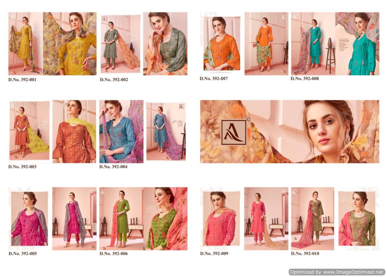 Alok Present Miraki Pure Cotton Designer Dress Material