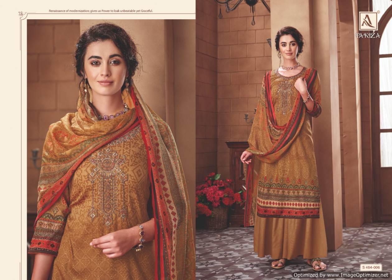 Alok Present Pakiza Pure Jam Cotton Digital Printed Dress Material