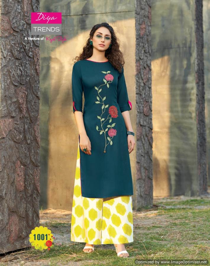Diya Trends Present Fusion Vol 1 Kurti With Bottom Collection.