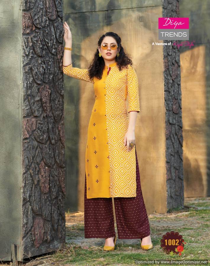 Diya Trends Present Fusion Vol 1 Kurti With Bottom Collection.