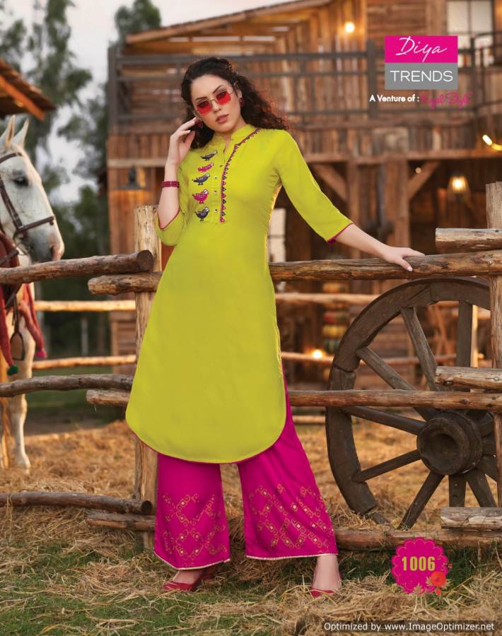 Diya Trends Present Fusion Vol 1 Kurti With Bottom Collection.