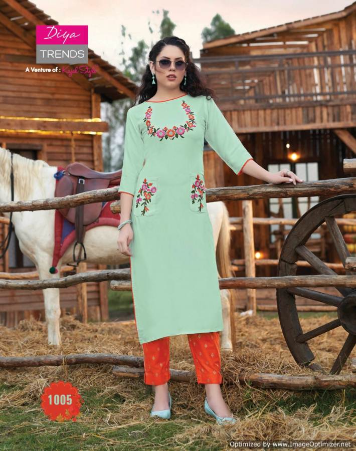Diya Trends Present Fusion Vol 1 Kurti With Bottom Collection.