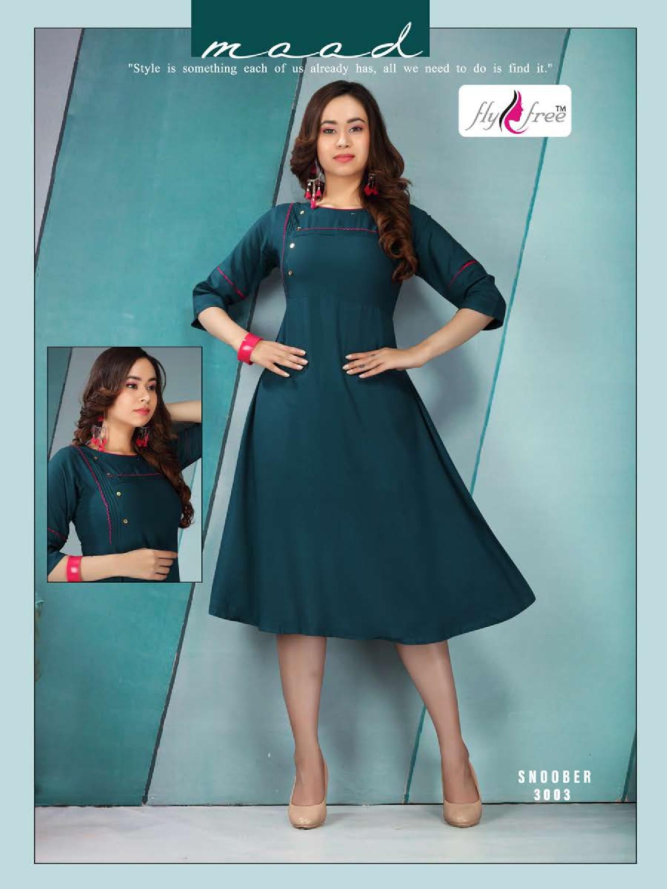 Fly Free   Present Snoober Vol  3 Running Wear Round Cut Rayon Kurti