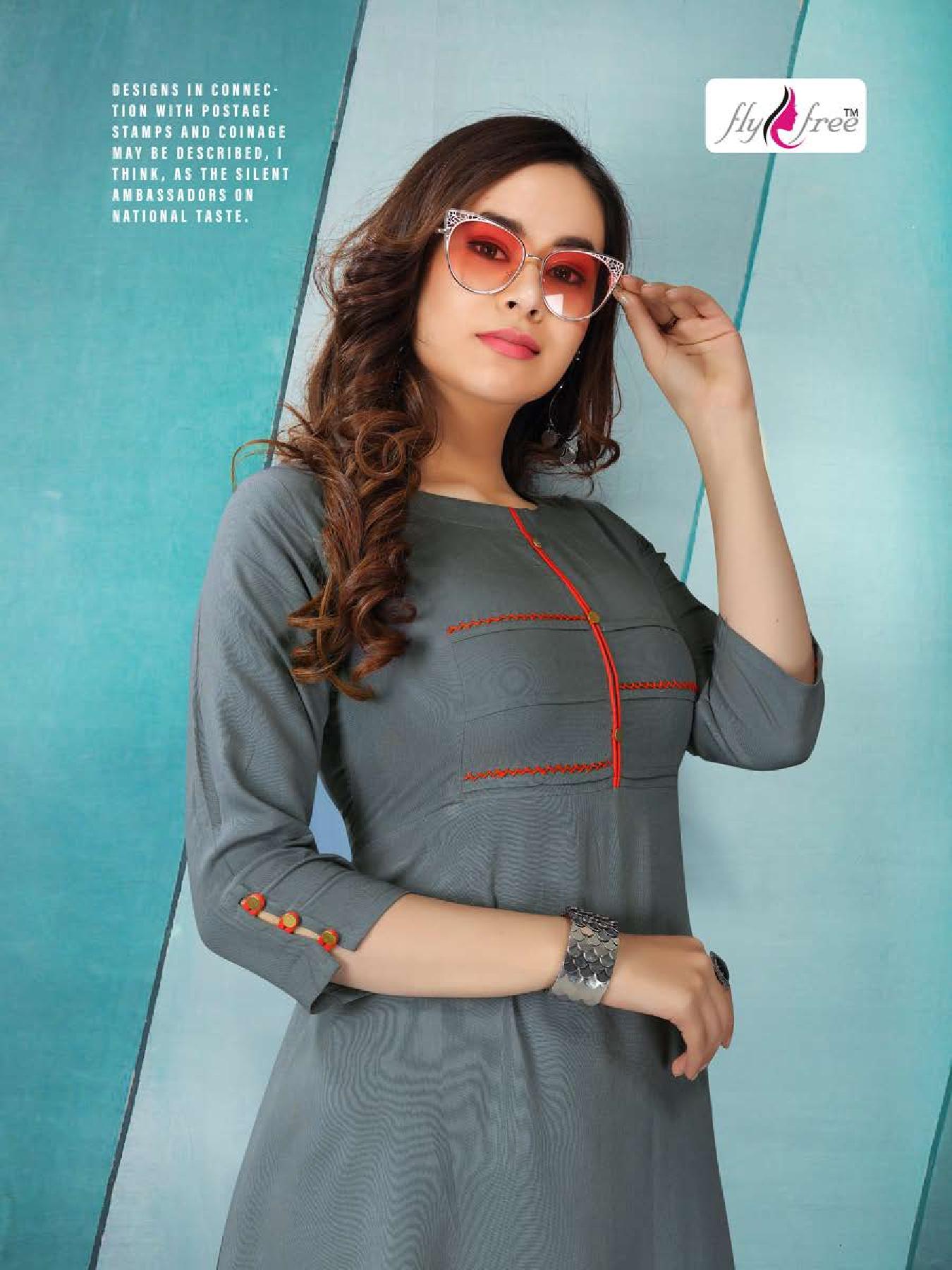 Fly Free   Present Snoober Vol  3 Running Wear Round Cut Rayon Kurti