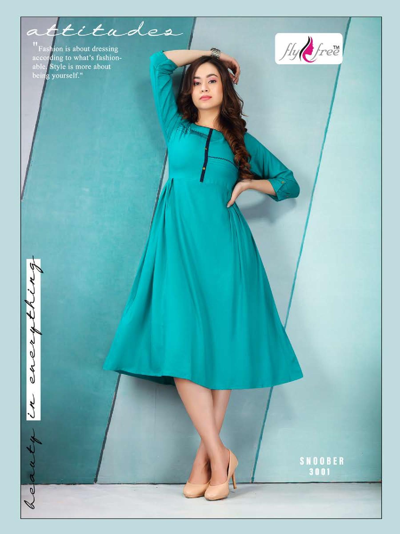 Fly Free   Present Snoober Vol  3 Running Wear Round Cut Rayon Kurti