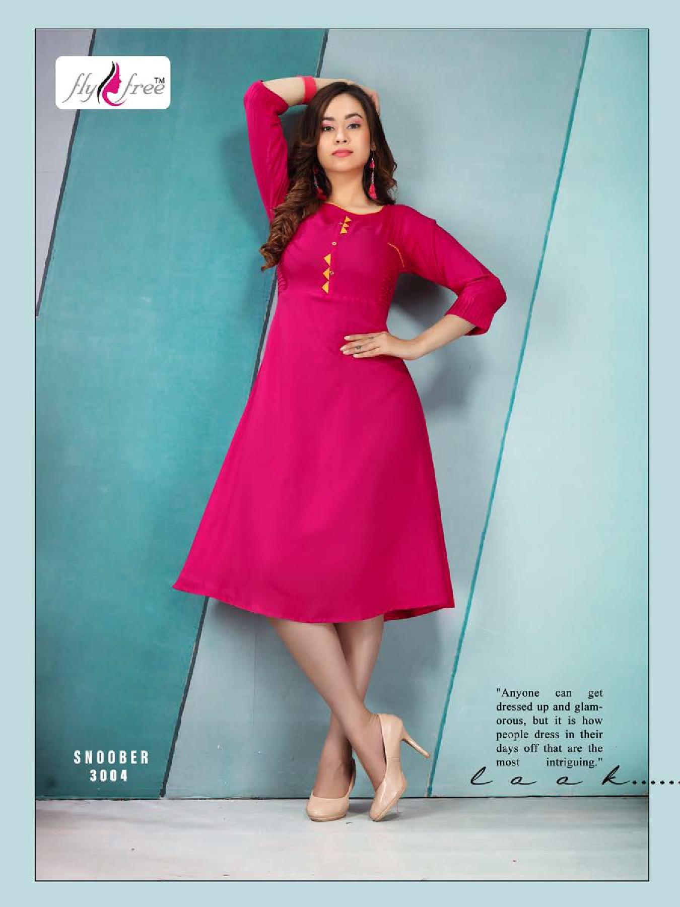 Fly Free   Present Snoober Vol  3 Running Wear Round Cut Rayon Kurti