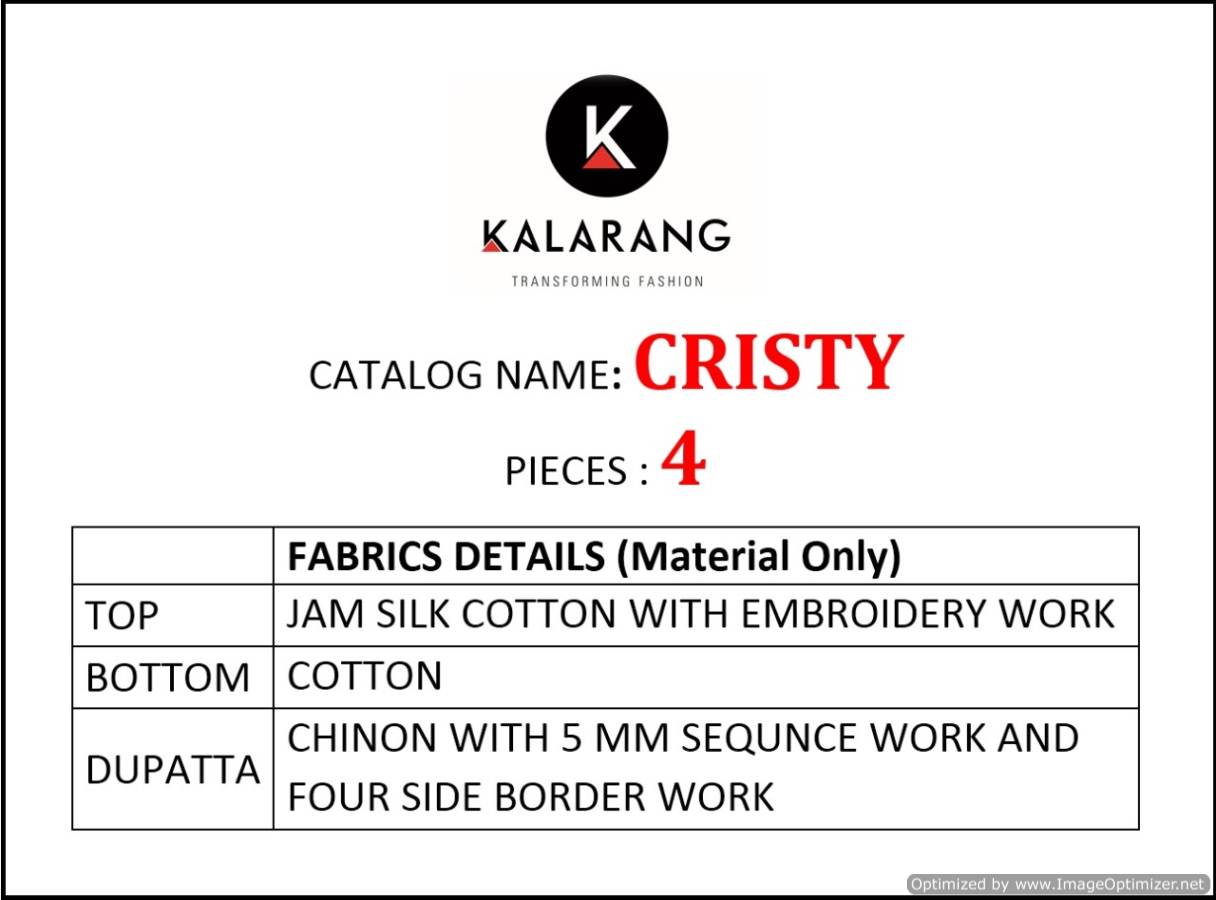 Kalarang Present Cristy Dress Material Collection.