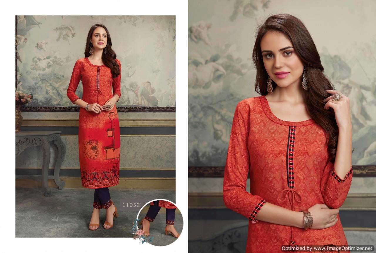 Kalaroop Present Lotus Look Kurti With Pant Collection.