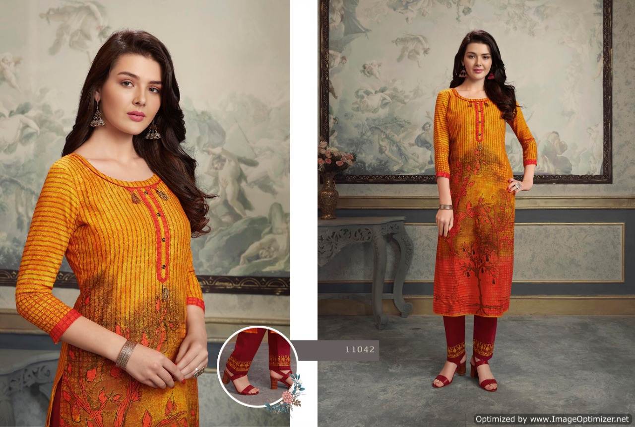 Kalaroop Present Lotus Look Kurti With Pant Collection.