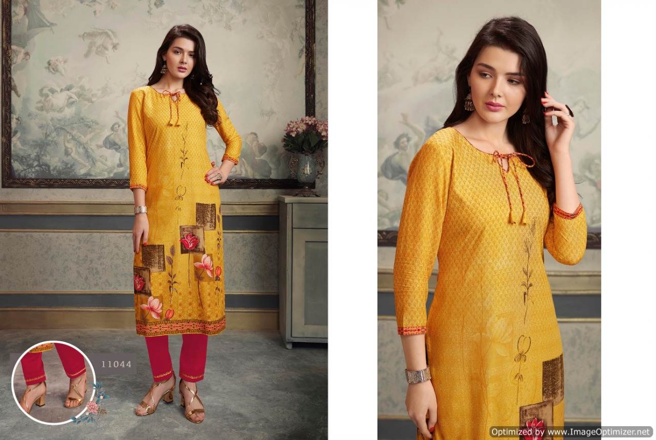 Kalaroop Present Lotus Look Kurti With Pant Collection.