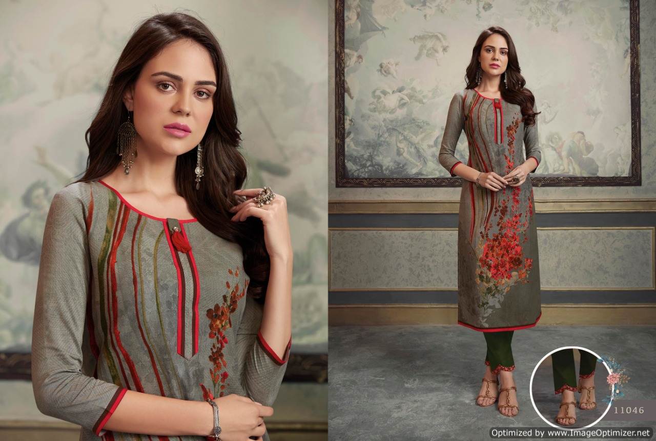 Kalaroop Present Lotus Look Kurti With Pant Collection.