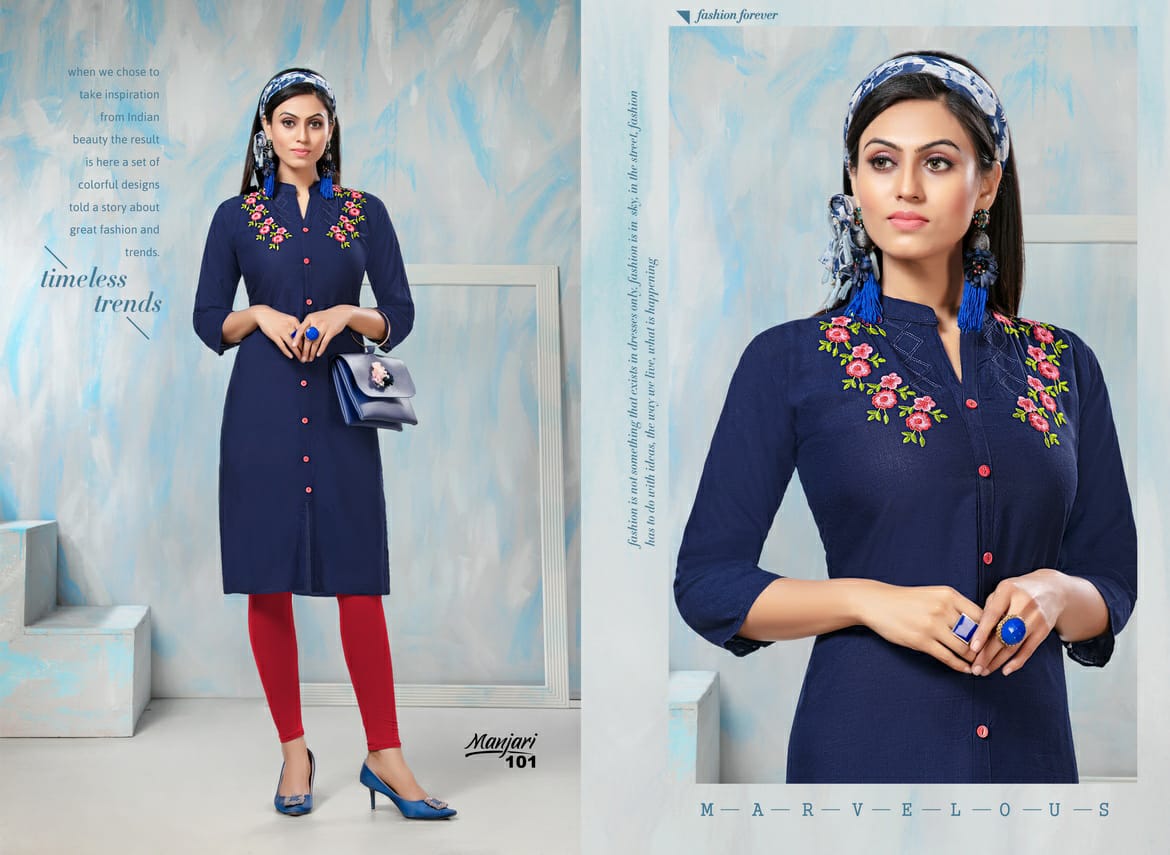 Manjari Casual Wear Kurtis Catalogue