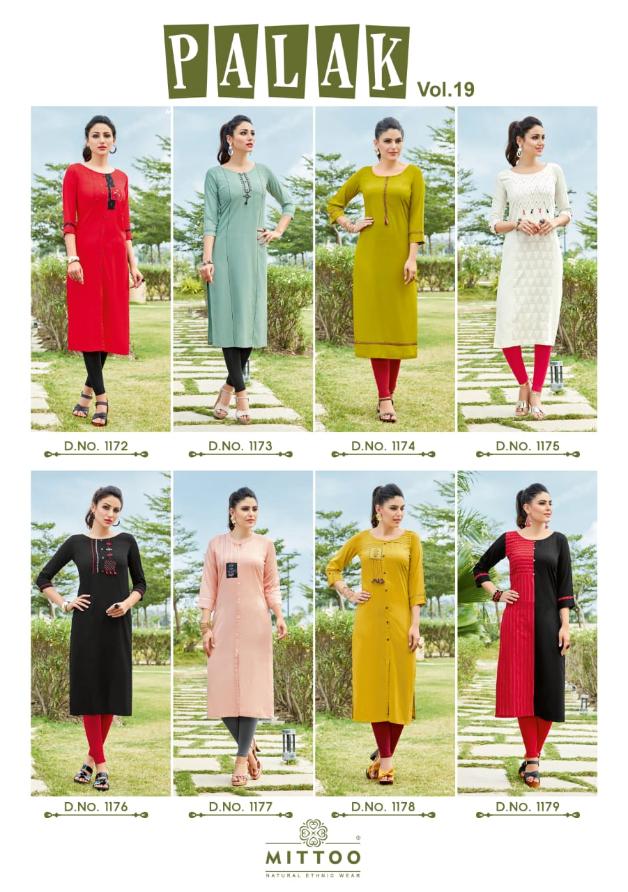 Mittoo Present Palak Vol 19 Kurtis Catalogue