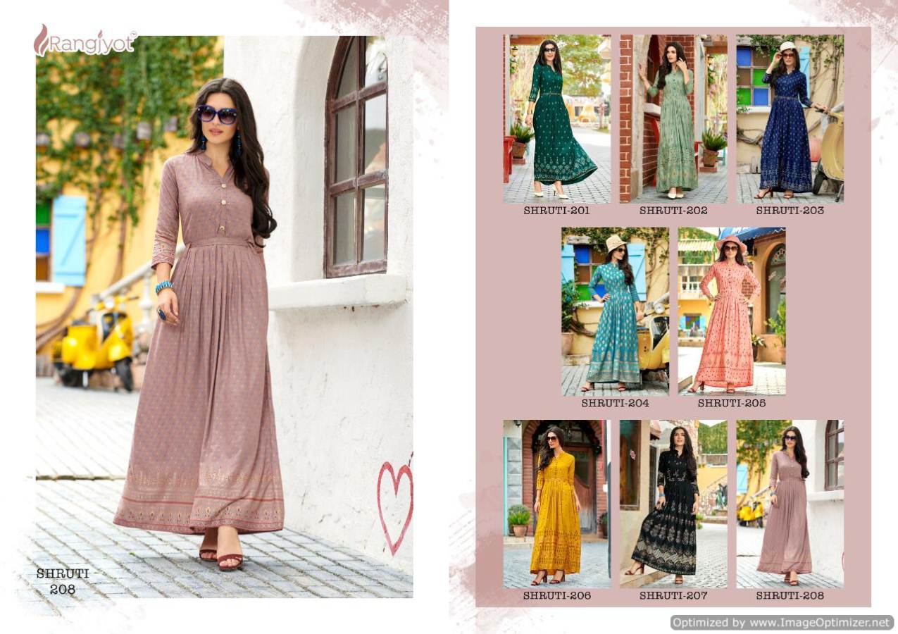 Rangjyoti Present Shruti Vol 2 Long Kurtis Catalogue