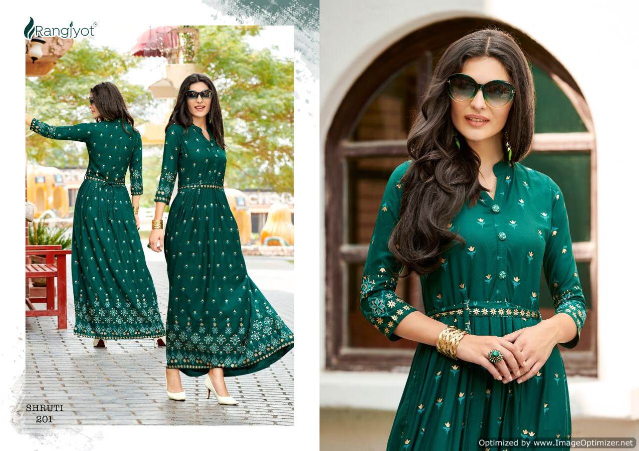 Rangjyoti Present Shruti Vol 2 Long Kurtis Catalogue